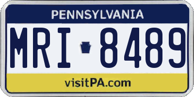 PA license plate MRI8489