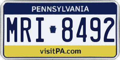 PA license plate MRI8492