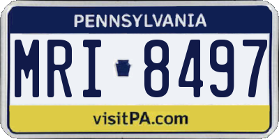 PA license plate MRI8497