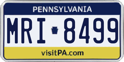 PA license plate MRI8499