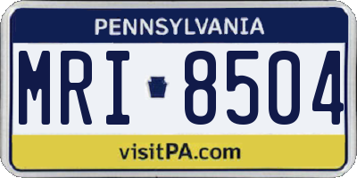 PA license plate MRI8504