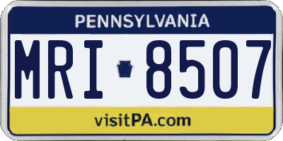 PA license plate MRI8507