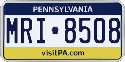 PA license plate MRI8508