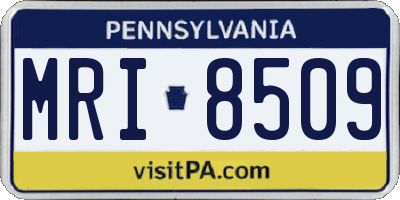 PA license plate MRI8509