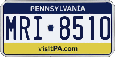 PA license plate MRI8510