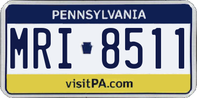 PA license plate MRI8511