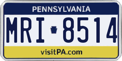 PA license plate MRI8514