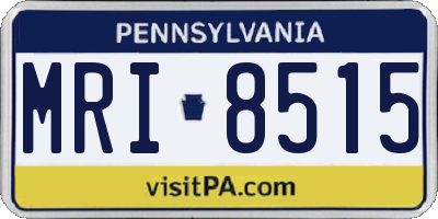 PA license plate MRI8515