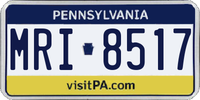 PA license plate MRI8517