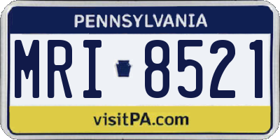 PA license plate MRI8521