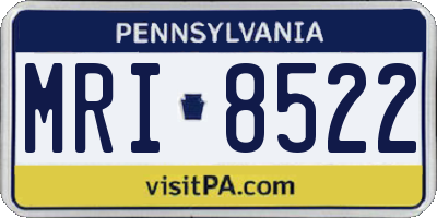 PA license plate MRI8522
