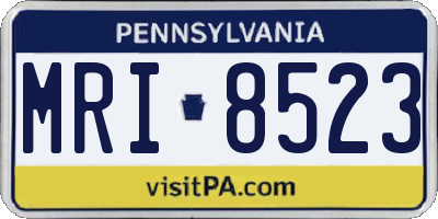 PA license plate MRI8523