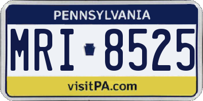 PA license plate MRI8525
