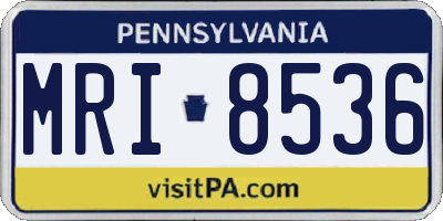 PA license plate MRI8536