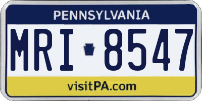 PA license plate MRI8547