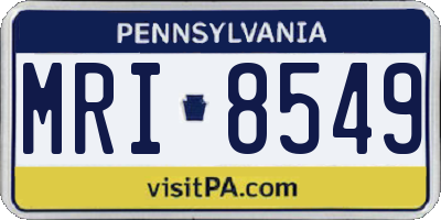 PA license plate MRI8549