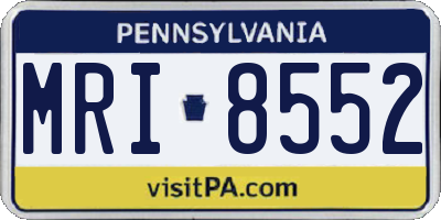 PA license plate MRI8552