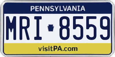 PA license plate MRI8559