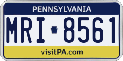 PA license plate MRI8561