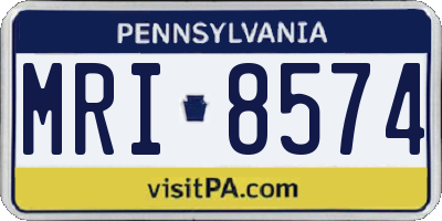 PA license plate MRI8574