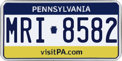 PA license plate MRI8582