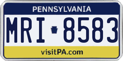 PA license plate MRI8583