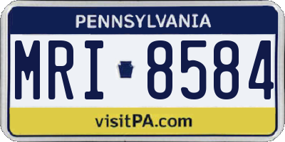 PA license plate MRI8584