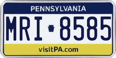PA license plate MRI8585