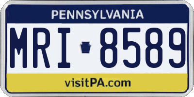 PA license plate MRI8589