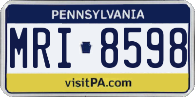 PA license plate MRI8598