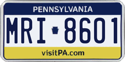 PA license plate MRI8601