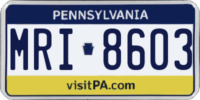 PA license plate MRI8603