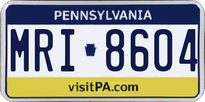 PA license plate MRI8604