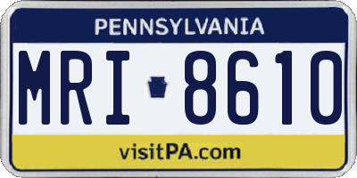 PA license plate MRI8610