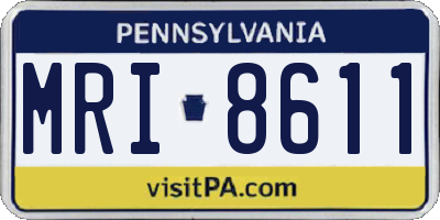 PA license plate MRI8611
