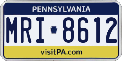 PA license plate MRI8612