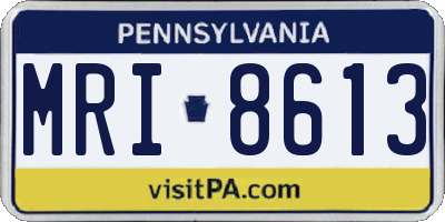 PA license plate MRI8613