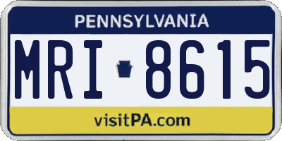 PA license plate MRI8615