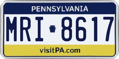 PA license plate MRI8617