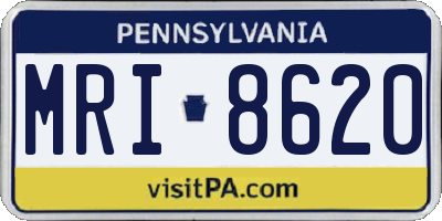 PA license plate MRI8620
