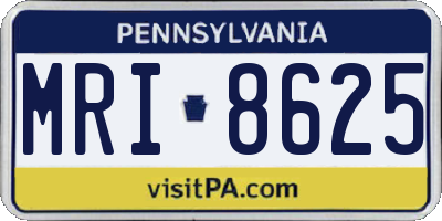 PA license plate MRI8625