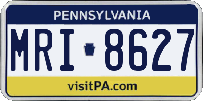 PA license plate MRI8627