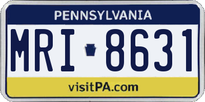 PA license plate MRI8631