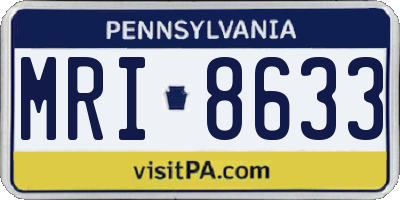 PA license plate MRI8633