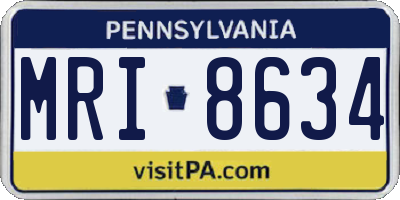 PA license plate MRI8634