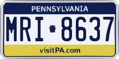 PA license plate MRI8637