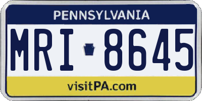 PA license plate MRI8645