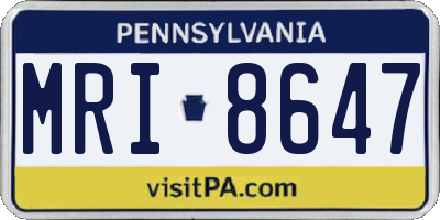 PA license plate MRI8647