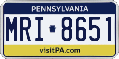PA license plate MRI8651