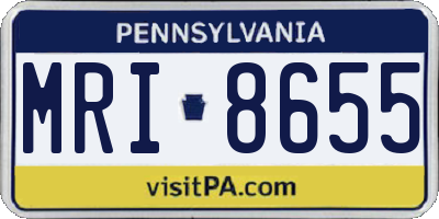 PA license plate MRI8655